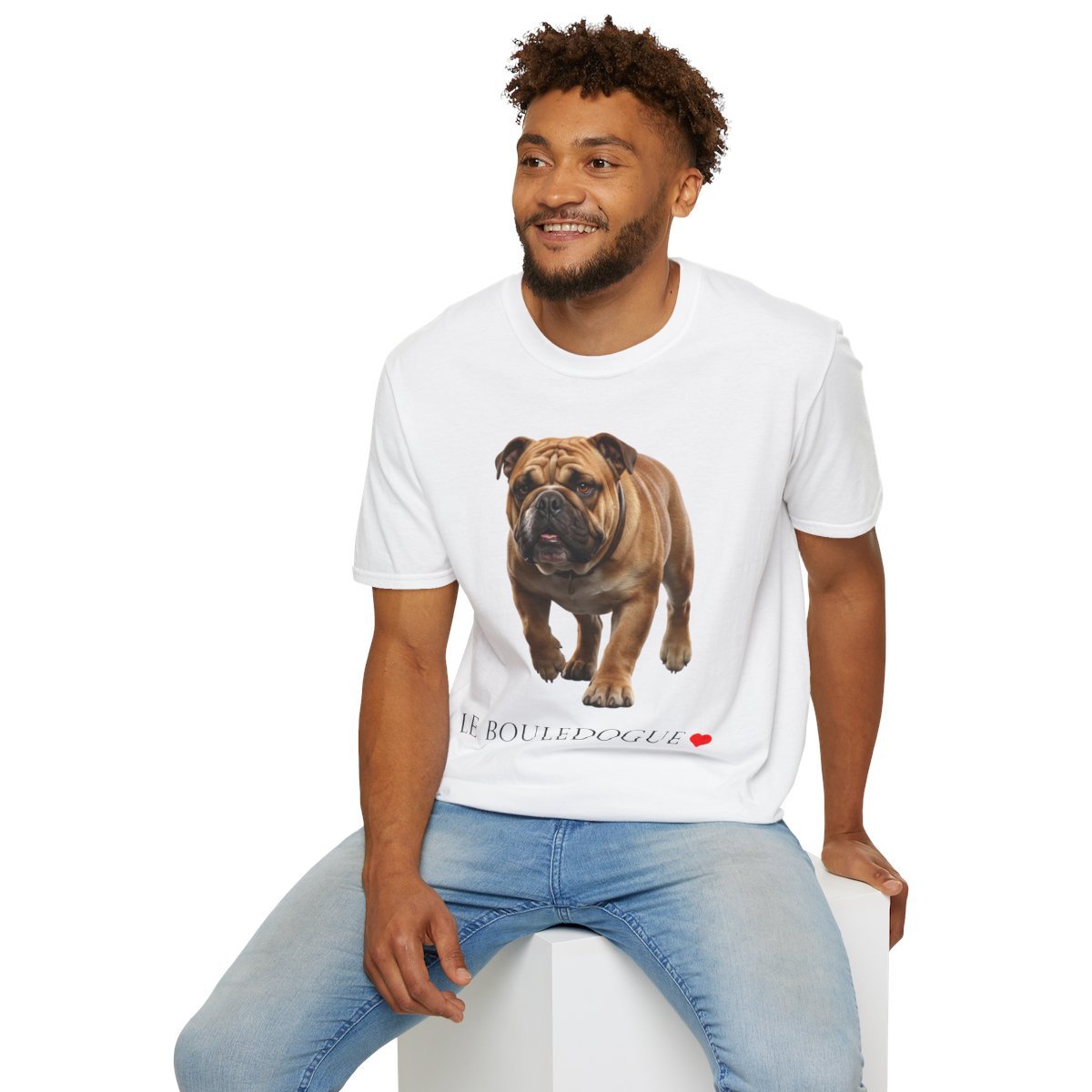 Engelse Bulldog (Fawn) Portrait T-Shirt — Le Bouledogue