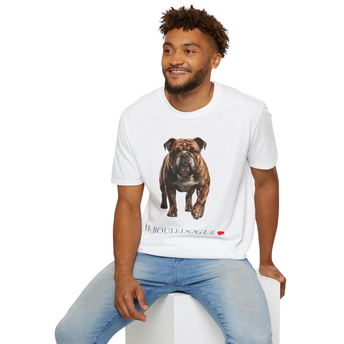 Engelse Bulldog (Bruin) Portrait T-Shirt — Le Bouledogue