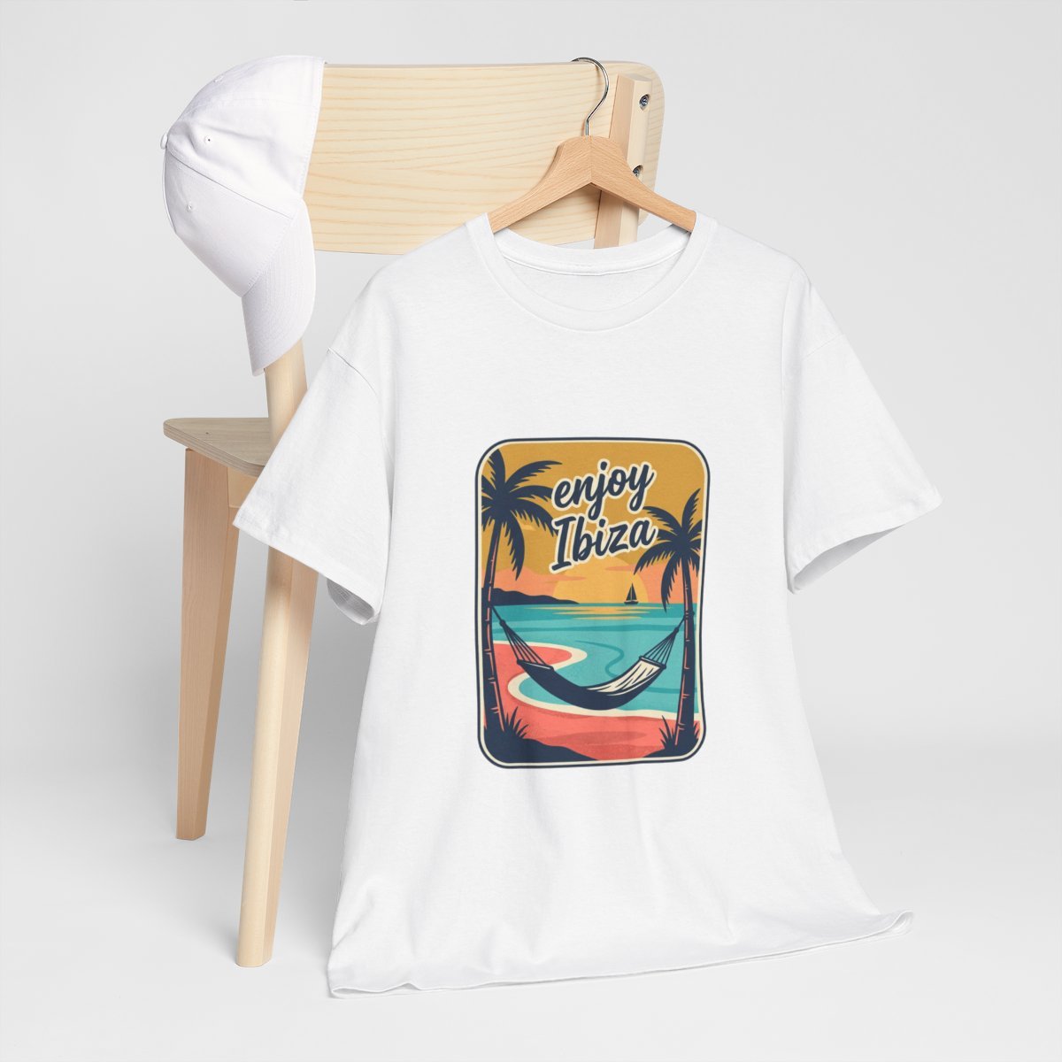 Ibiza Sunset Tee "Enjoy Ibiza" Retro Strand Vakantie T‑Shirt